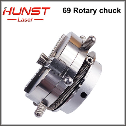 Hunst D69 Auto Lock Rotary Attachment CNC Router Laser Marking Machine Rotary Axis Chuck for Ring Bracelet Jewelry Engraving.