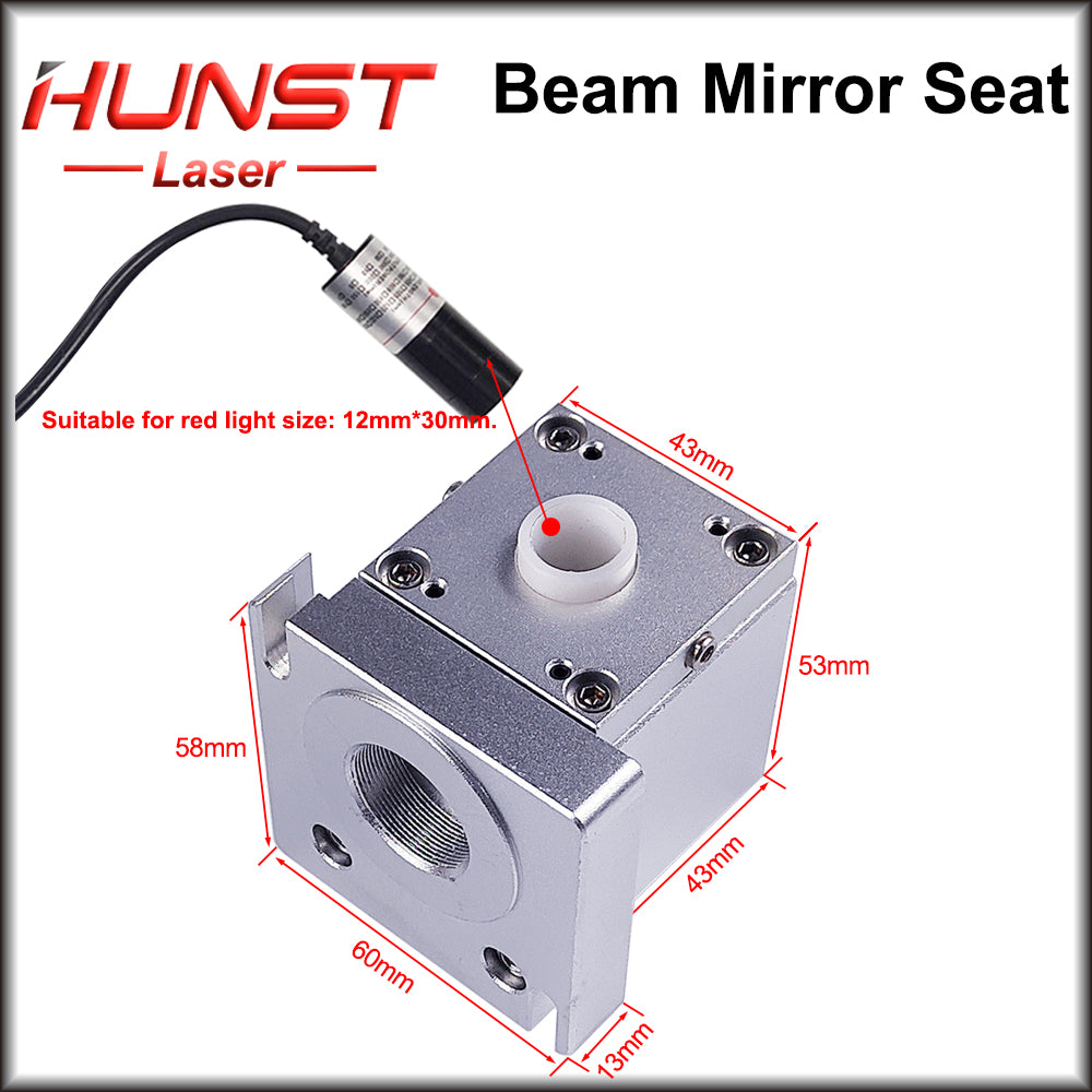 HUNST CO2 Laser Beam Mirror Seat Is Equipped with Red Light Indicator Beam Combining Mirror & Beam Expanding Mirror