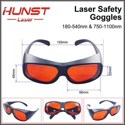 HUNST 355 & 532nm & 1064nm Laser Goggles Protective Glasses Shield Protection for Fiber & UV & Green Laser Safety Goggles.