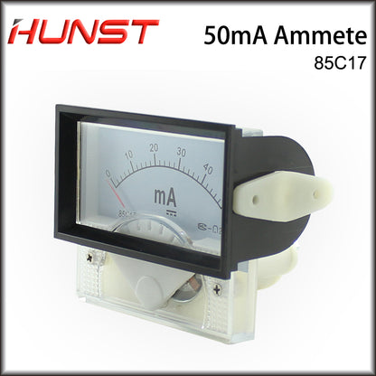 Hunst  50mA  Ammeter 85C17 DC  0-50mA  Analog Amp Panel Meter Current for CO2 Laser Engraving Cutting Machine