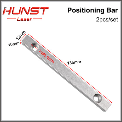 Hunst Worktable Positioning Bar 2pcs 125*12mm Dia.6mm + 4pcs Positioning Screw for DIY Fiber & Co2 Marking Engraving Machine