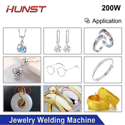 HUNST 200W Jewelry Laser Spot Welding Machine Laser Soldering With HD CCD Microscope for Gold Silver Chain Ring Pendant Denture