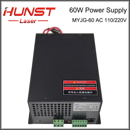 Hunst MYJG 60W  CO2 Laser Power Supply 110V/220V Laser Generator For 50~70W Engraving Cutting Machine