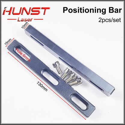 HUNST Worktable Positioning Bar 2pcs 130*16mm Dia.6mm + 4pcs Positioning Screw for DIY Fiber & Co2 & UV Laser Marking Machine