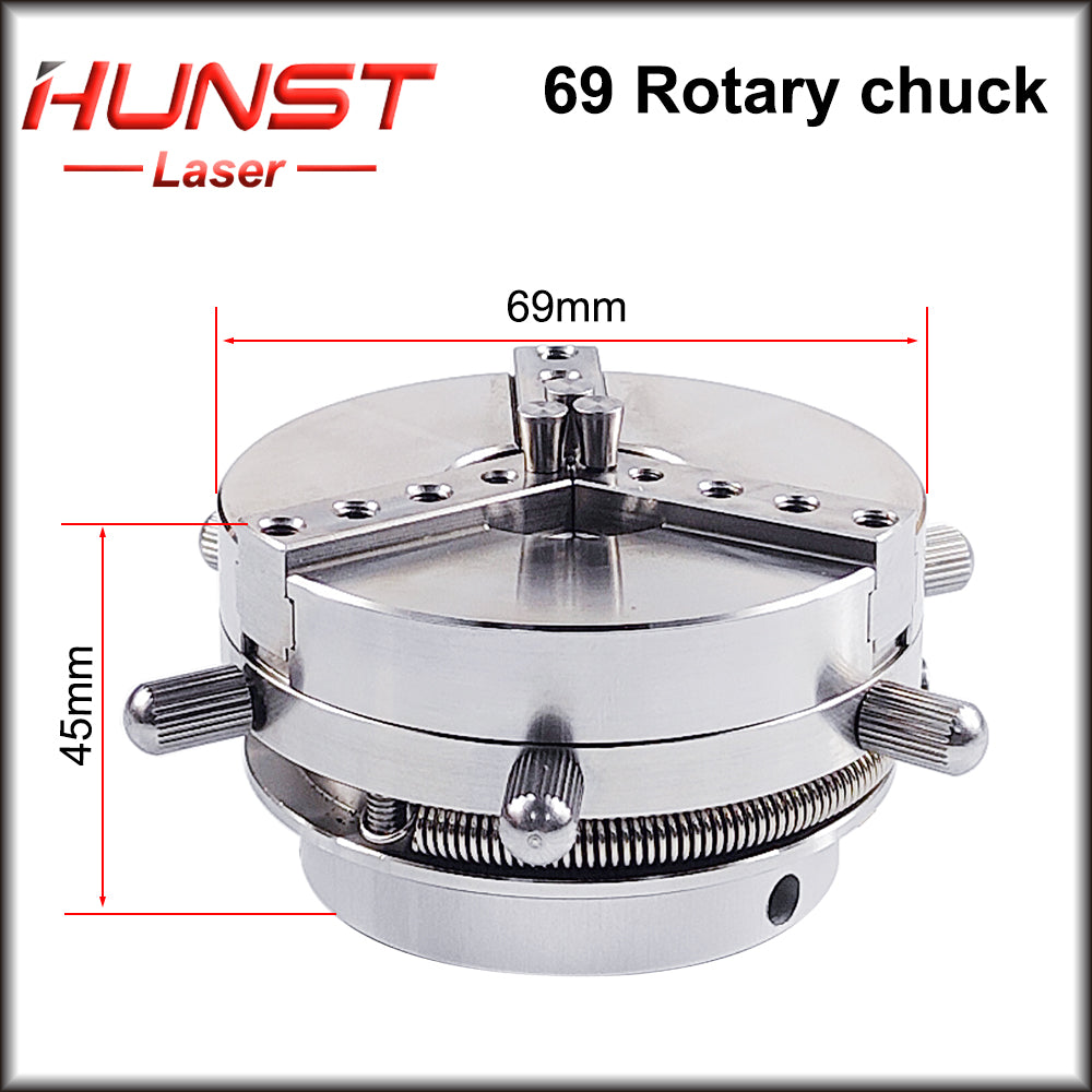 Hunst D69 Auto Lock Rotary Attachment CNC Router Laser Marking Machine Rotary Axis Chuck for Ring Bracelet Jewelry Engraving.