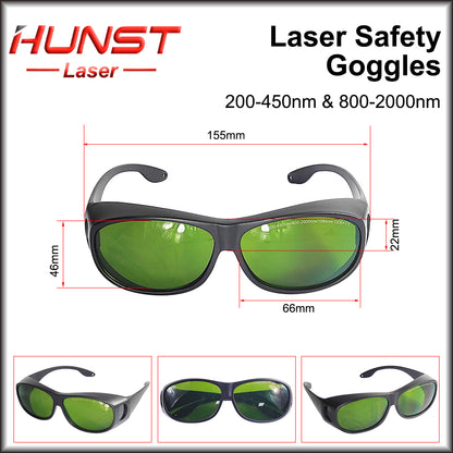 Hunst Laser Safety Goggles Protective Glasses Shield Protection Eyewear 200-450nm 800nm-2000nm For YAG Fiber UV Laser