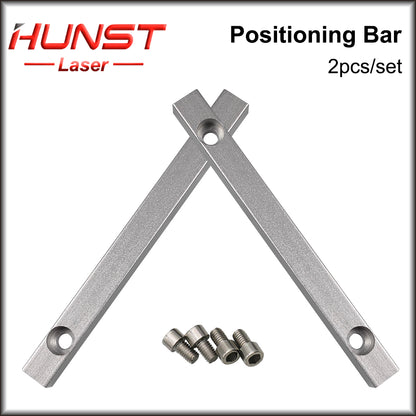 Hunst Worktable Positioning Bar 2pcs 125*12mm Dia.6mm + 4pcs Positioning Screw for DIY Fiber & Co2 Marking Engraving Machine