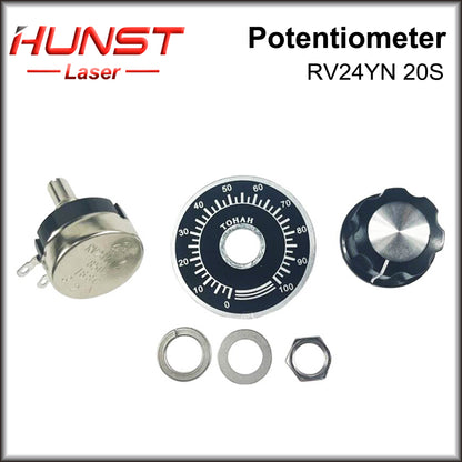 HUNST Inverter Single-turn Speed Potentiometer RV24YN 20S 2W 5K Ohm For CO2 Laser Engraving Cutting Machine Power Supply