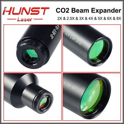 Hunst CO2 10600nm Laser Beam Expander 2X 2.5X 3X 4X Expansion Ratio M22*0.75 Lense Optics For CO2 Laser Marking Machine