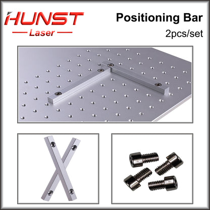 Hunst Worktable Positioning Bar 2pcs 125*12mm Dia.6mm + 4pcs Positioning Screw for DIY Fiber & Co2 Marking Engraving Machine