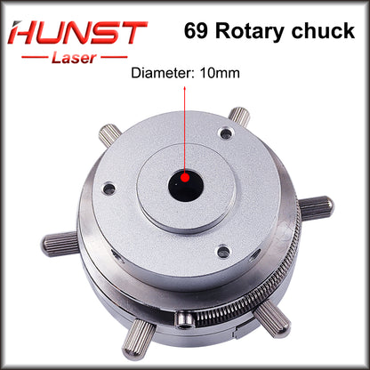 Hunst D69 Auto Lock Rotary Attachment CNC Router Laser Marking Machine Rotary Axis Chuck for Ring Bracelet Jewelry Engraving.