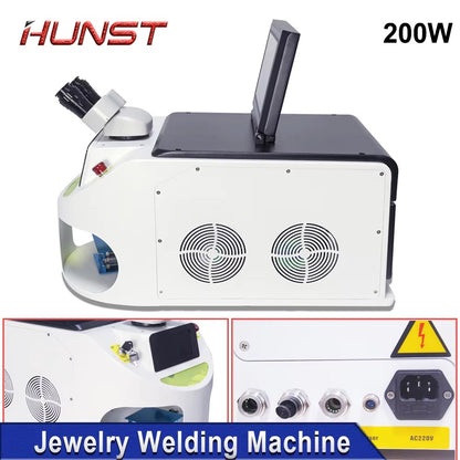 HUNST 200W Jewelry Laser Spot Welding Machine Laser Soldering With HD CCD Microscope for Gold Silver Chain Ring Pendant Denture