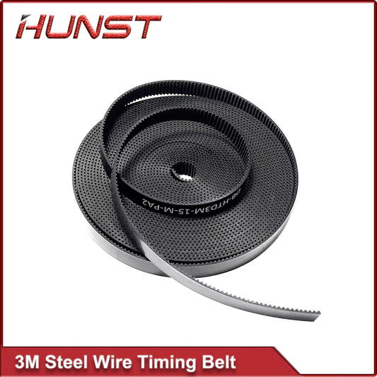 HUNST HTD 3M Steel Wire Gear Open Transmission Timing Belt Width 15mm 20mm Suitable For Laser Machine