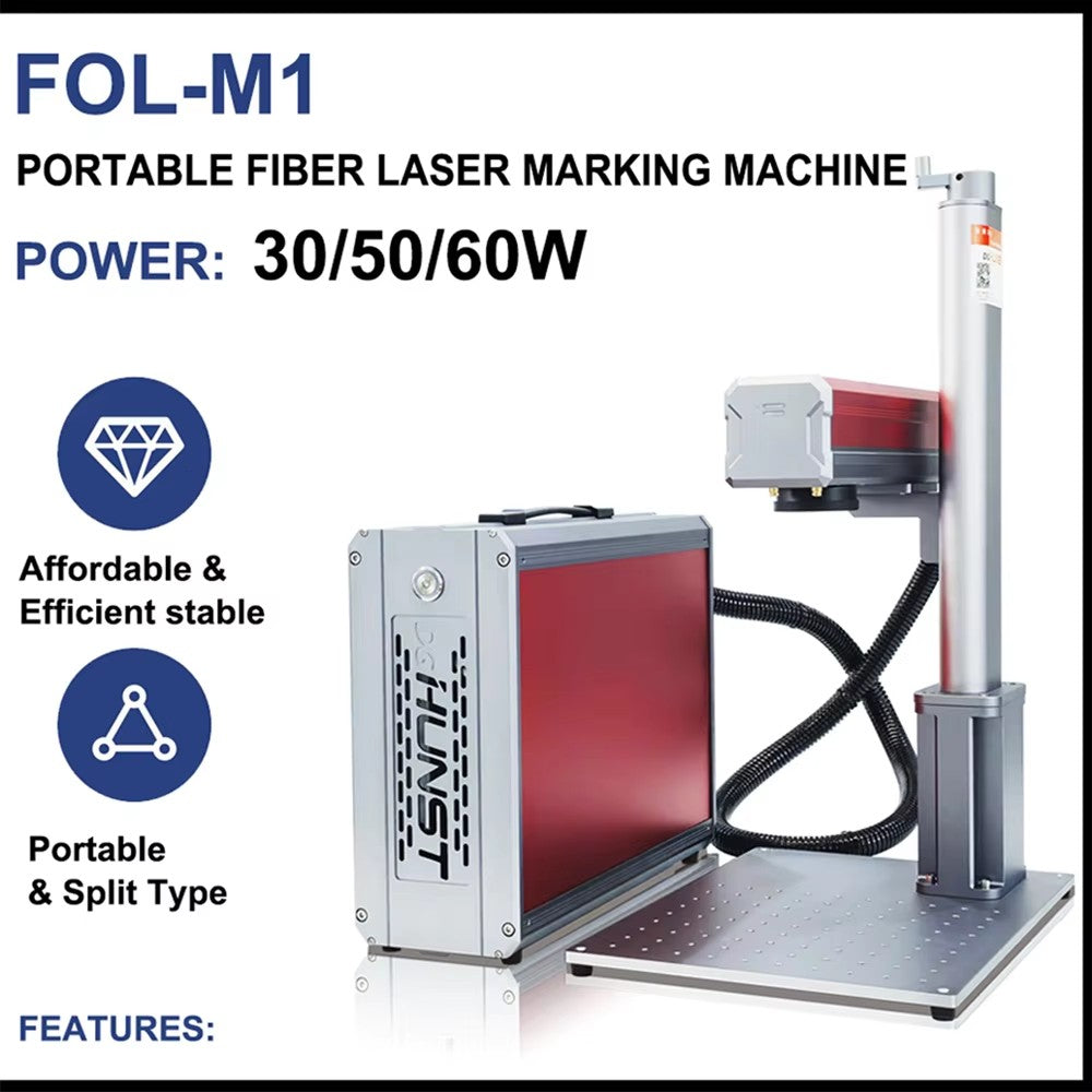 HUNST 30W 50W 60W M1 Fiber Laser Marking Machine MAX JPT For Cutting Jewelry Gold Silver Stainless Steel Copper Aluminum