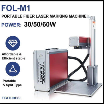 HUNST 30W 50W 60W M1 Fiber Laser Marking Machine MAX JPT For Cutting Jewelry Gold Silver Stainless Steel Copper Aluminum