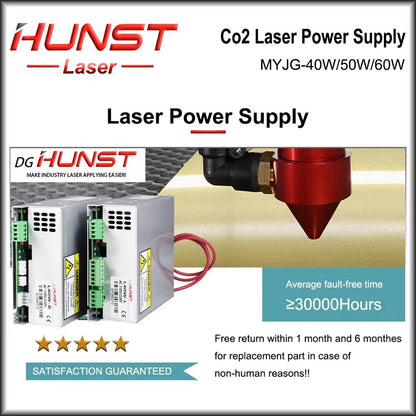 HUNST 40W-60W Co2 Laser Power Supply MYJG-40W 50W 60W Suitable for 40W 60W laser cutting and engraving machines