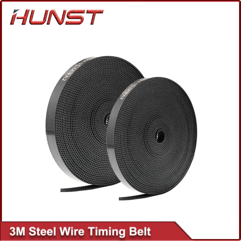 HUNST HTD 3M Steel Wire Gear Open Transmission Timing Belt Width 15mm 20mm Suitable For Laser Machine