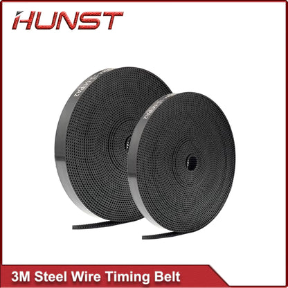 HUNST HTD 3M Steel Wire Gear Open Transmission Timing Belt Width 15mm 20mm Suitable For Laser Machine