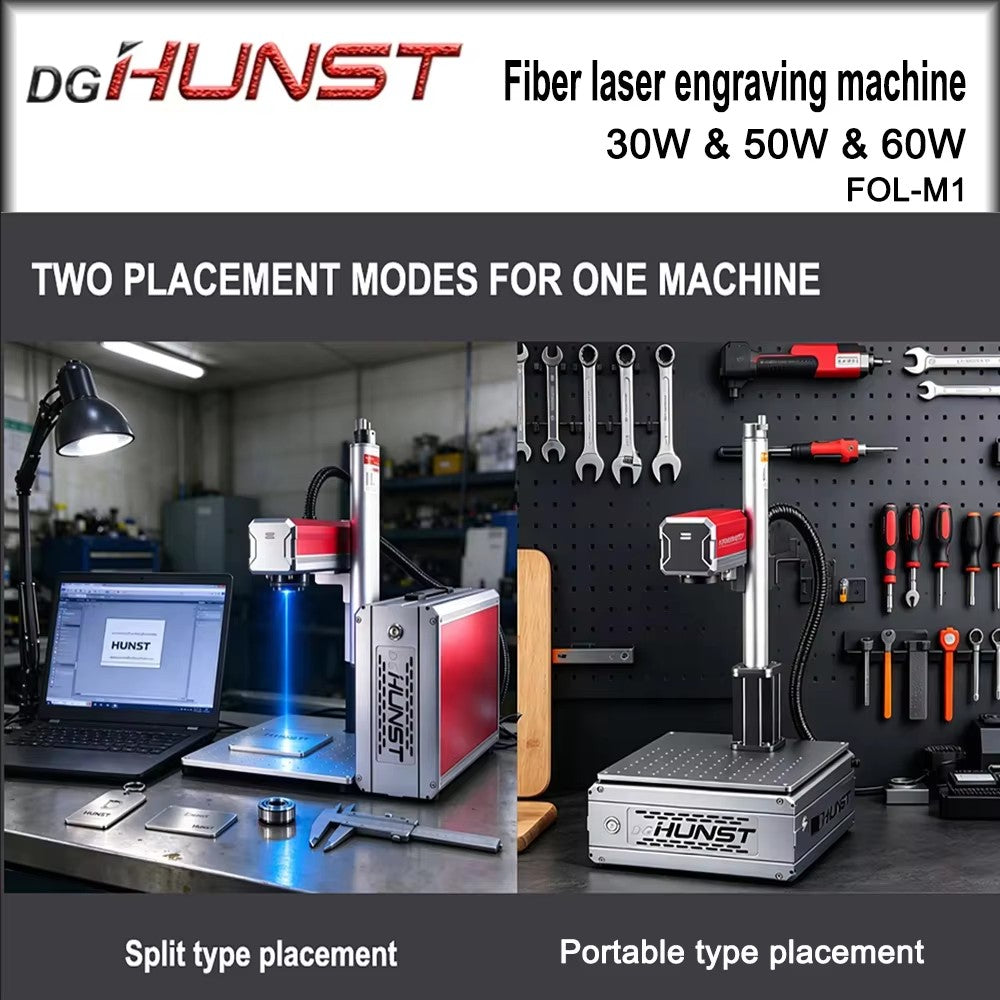 HUNST 30W 50W 60W M1 Fiber Laser Marking Machine MAX JPT For Cutting Jewelry Gold Silver Stainless Steel Copper Aluminum