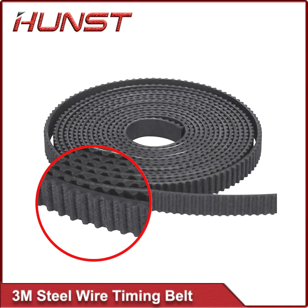 HUNST HTD 3M Steel Wire Gear Open Transmission Timing Belt Width 15mm 20mm Suitable For Laser Machine