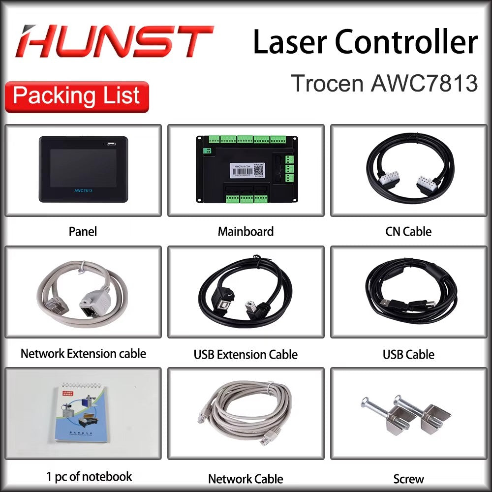 Hunst CO2 Laser Controller Board Trocen AWC7813 AWC708S CNC Control Motherboard System For Laser Cutting Machine