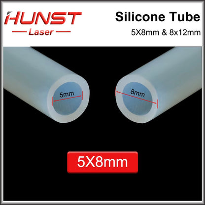 HUNST Silicone Tube 5x8mm 8x12mm Water Pipe Flexible Hose For Water Sensor & Water Pump & Water Chiller & CO2 Laser Tube.