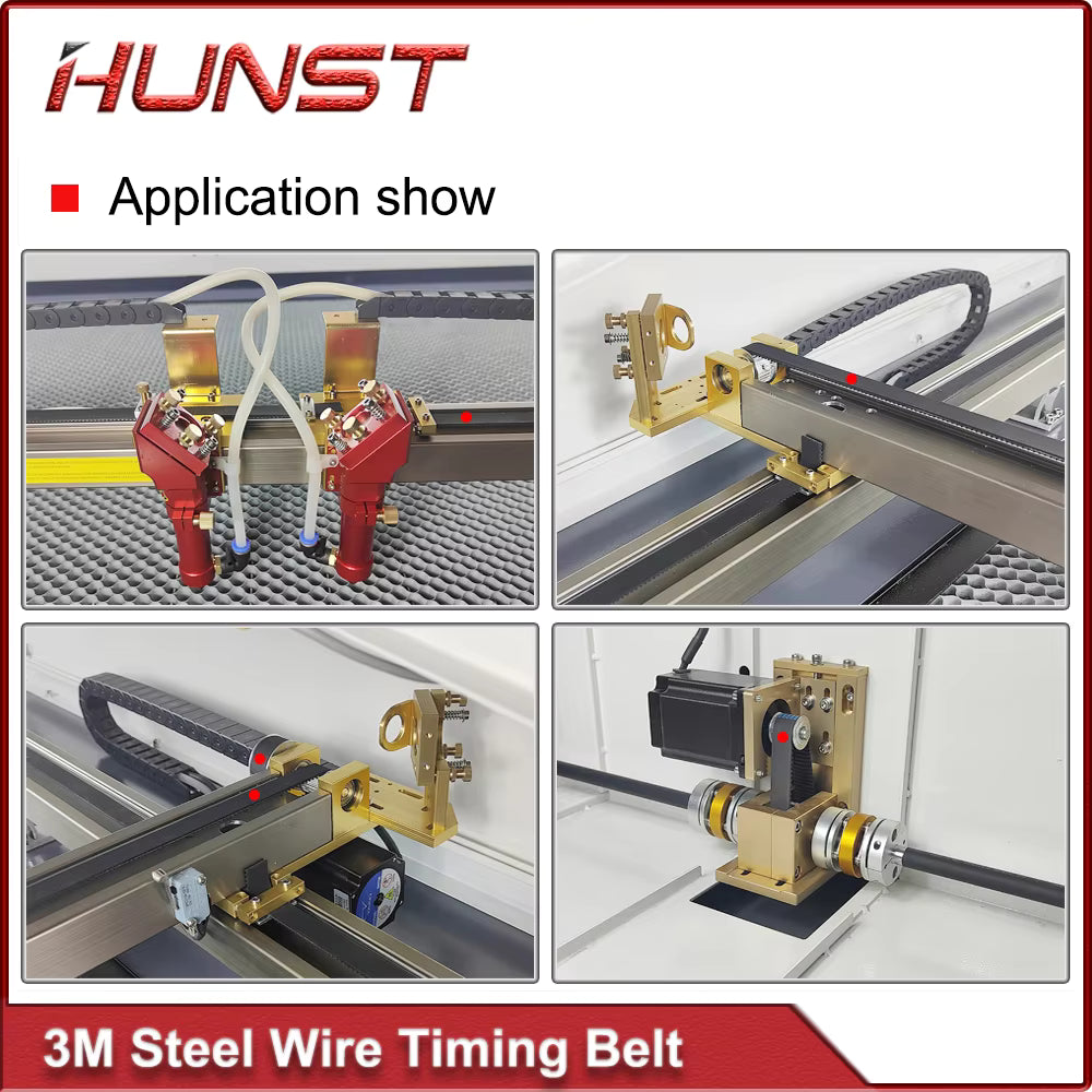 HUNST HTD 3M Steel Wire Gear Open Transmission Timing Belt Width 15mm 20mm Suitable For Laser Machine