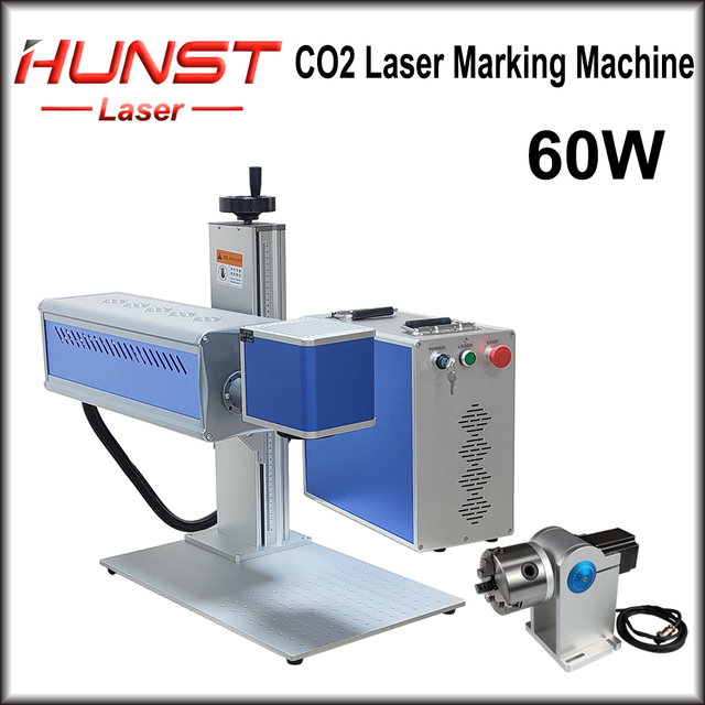 Hunst 40W 60W Co2 Laser Engraving Marking Machine Wood Bamboo Plastic Leather Cloth Glass Engraver Cutting Machine