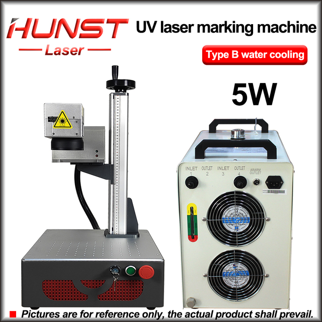 Hunst Mini Portable 3W 5W UV Laser Marking Machine is Suitable For Plastic,PVC,Glass,Jade,Leather,Bottle,Mobile Shell Engraving.